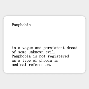 Panphobia definition title Sticker